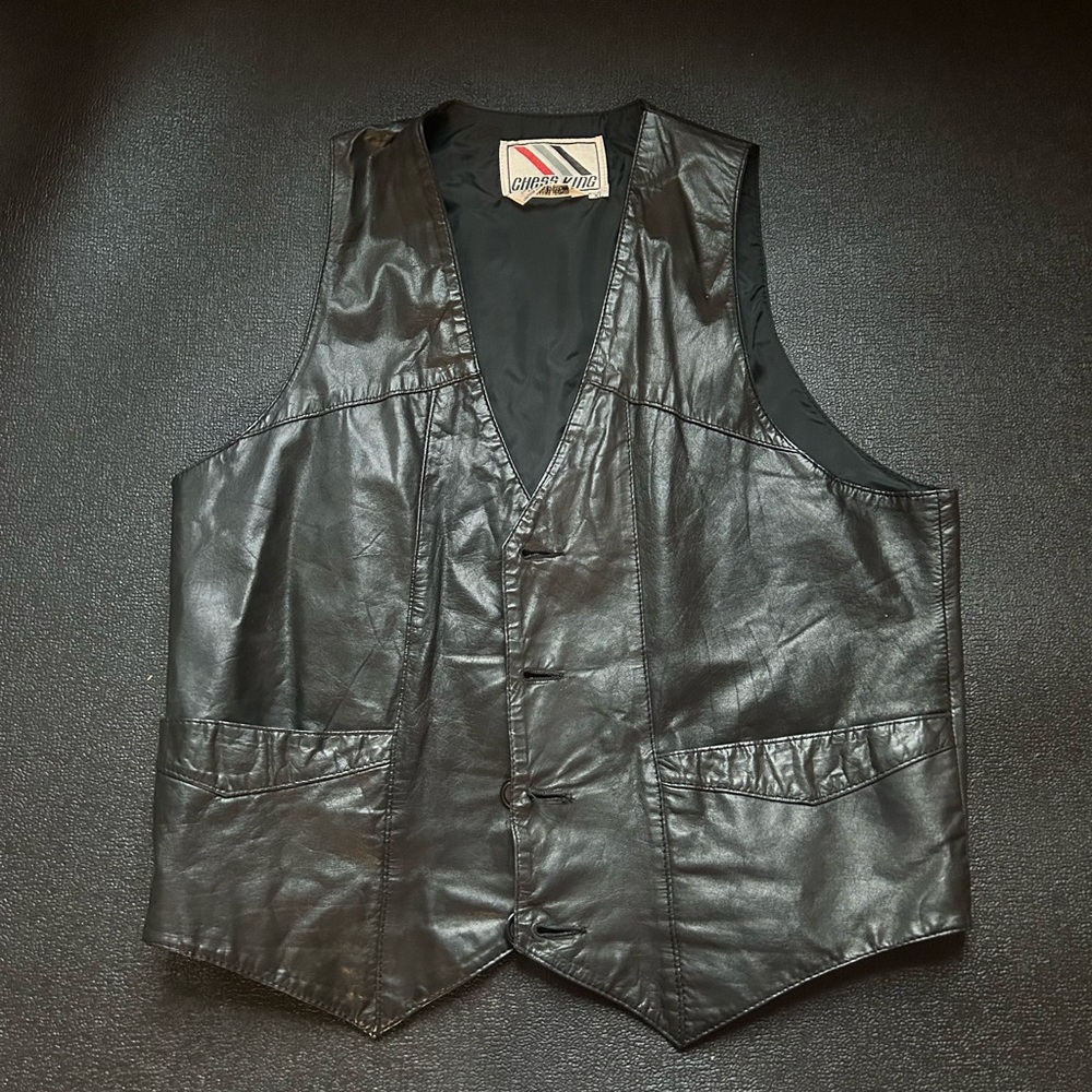 Black Leather Vest